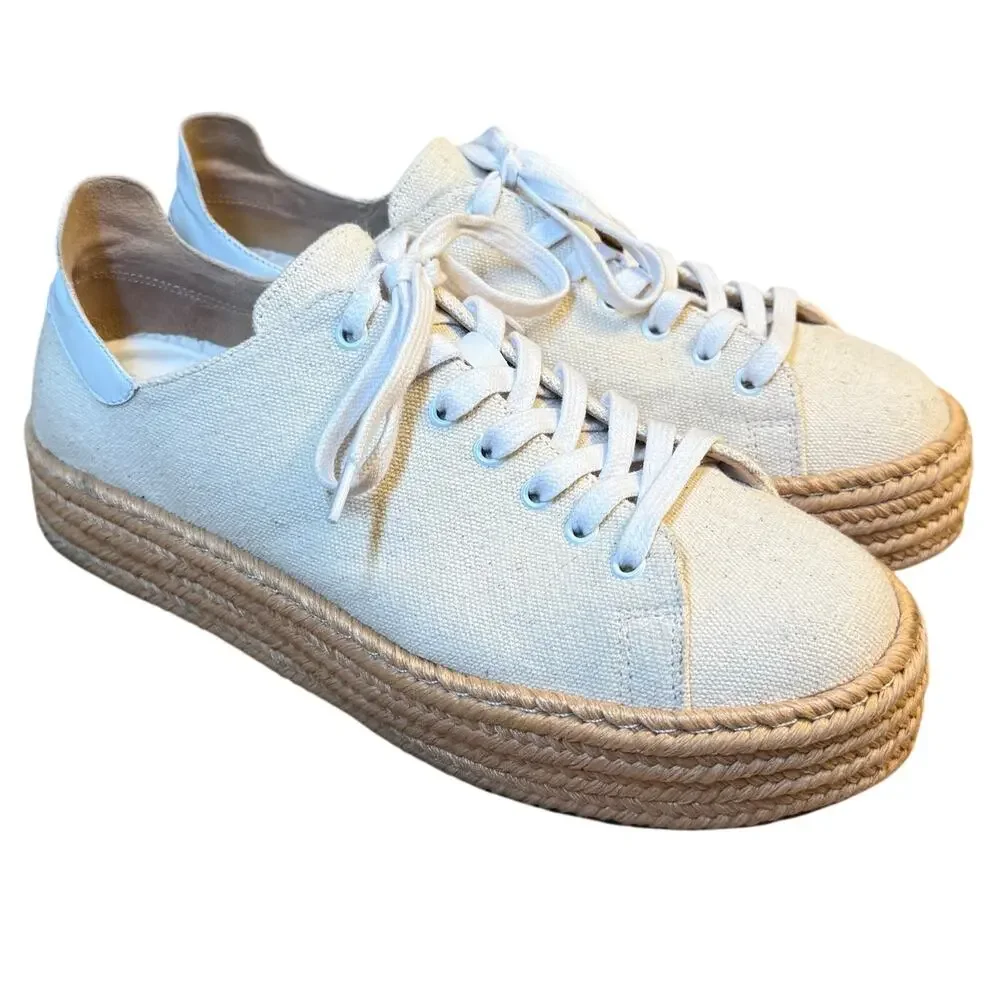 Schutz Clover Espadrille Platform Sneakers Lace Up Canvas Brazil Made Women 10B